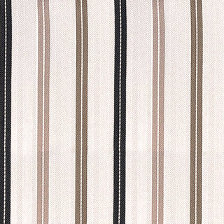 Close-up of a striped fabric with beige, black, and white lines