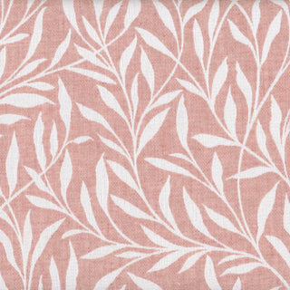 A fabric with a floral pattern in pink and white colors.