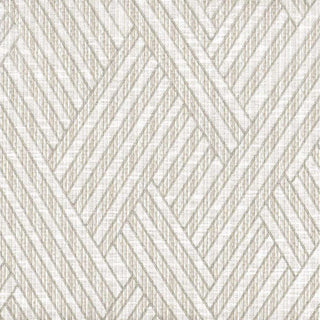 A close-up image of a textured beige and gray geometric pattern fabric.