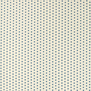 A fabric with a small, repeating star pattern in a subtle green color on a white background.
