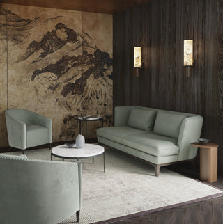 Velvet upholstered living room