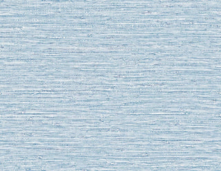 Crown Bali Tropical Darma wallpaper featuring a subtle grasscloth design. Delicate horizontal slubs and woven natural textures in off-white and light blue tones create a serene, tactile, neutral backdrop for sophisticated interior walls.