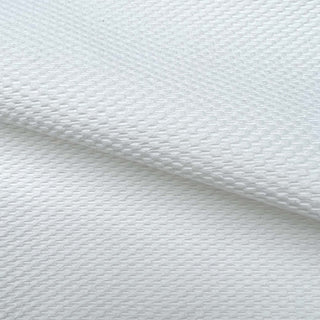 JF Fabrics St. Tropez fabric collection. Close-up of Plain-textured jacquard woven white fabric