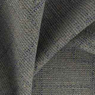 Close-up of textured moss green charcoal gray fabric  by JF Fabrics Lennon collection