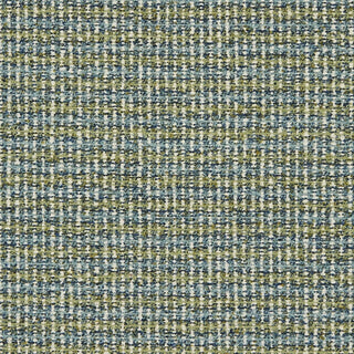 JF Fabrics Marisol fabric collection. A close-up view of a chucky boucle fabric pattern with teal, celery green and blue hues